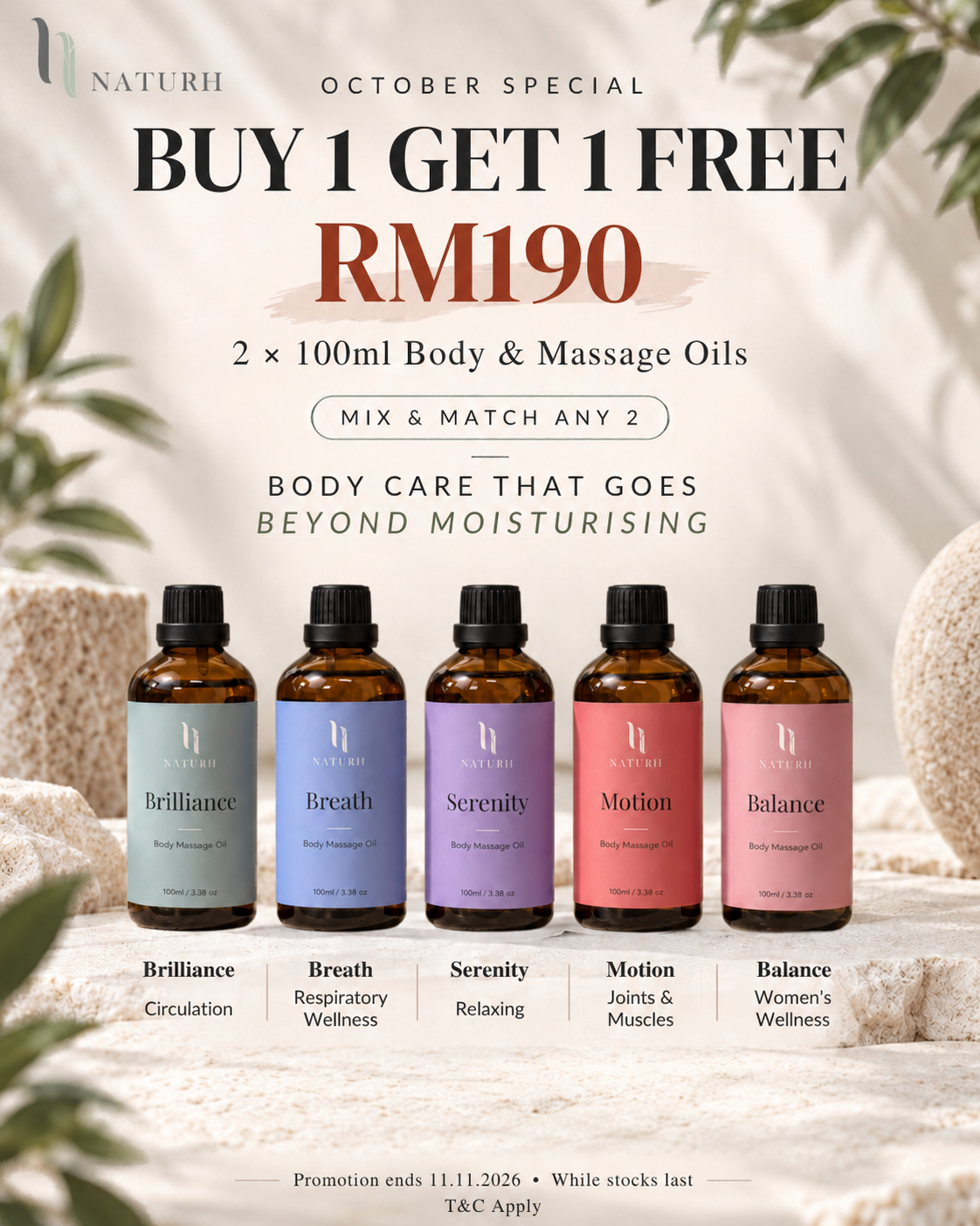 Body & Massage Oil — Buy 1 Free 1 (Member Exclusive)