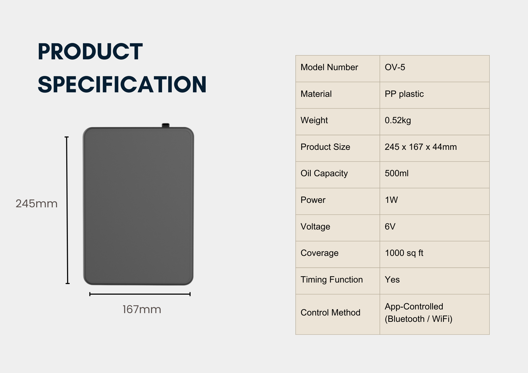 OV-5 Pro Waterless Scenting Bluetooth App Setting (+- 2000 Sqft)